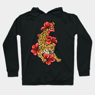 Jaguar With Jungle Flowers Hoodie